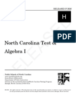 North Carolina Test of Algebra I: Released