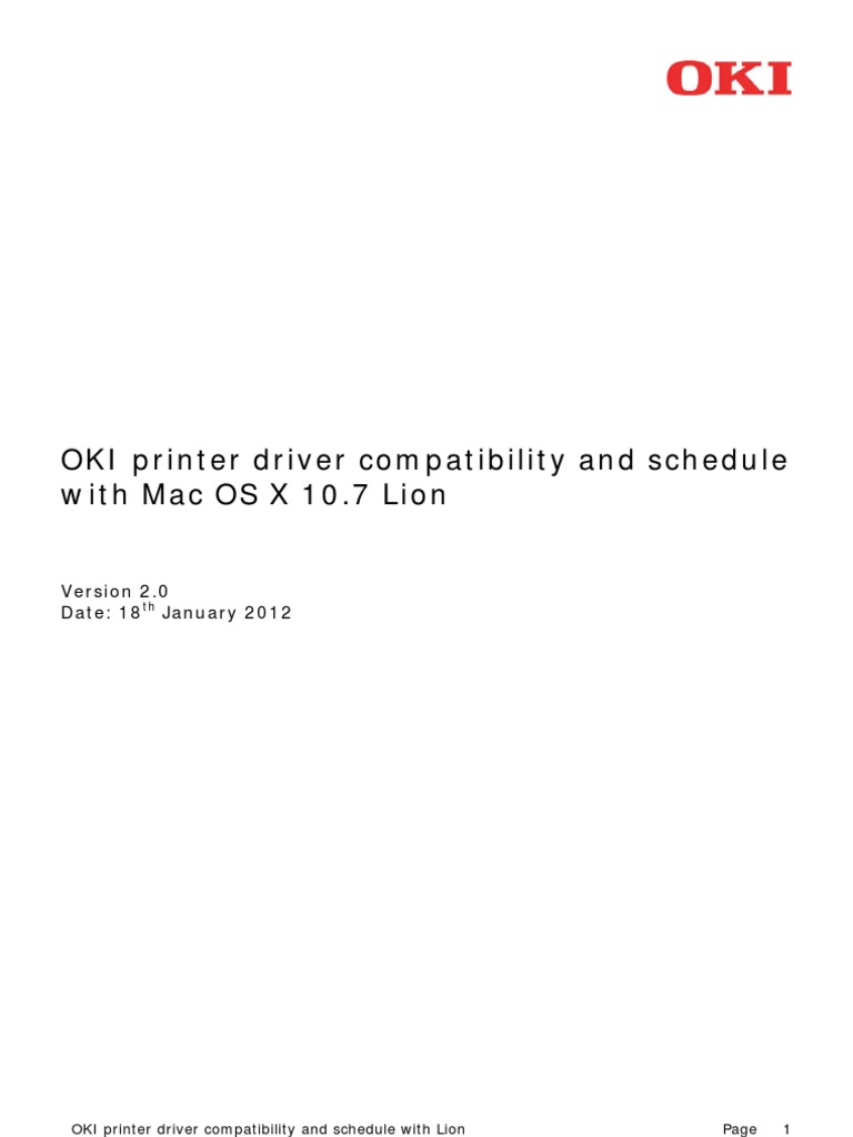 OKI Printer Drivers for Mac OS X Lion | PDF | Microsoft Windows ...