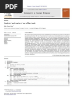 Students' and Teachers' Use of Facebook