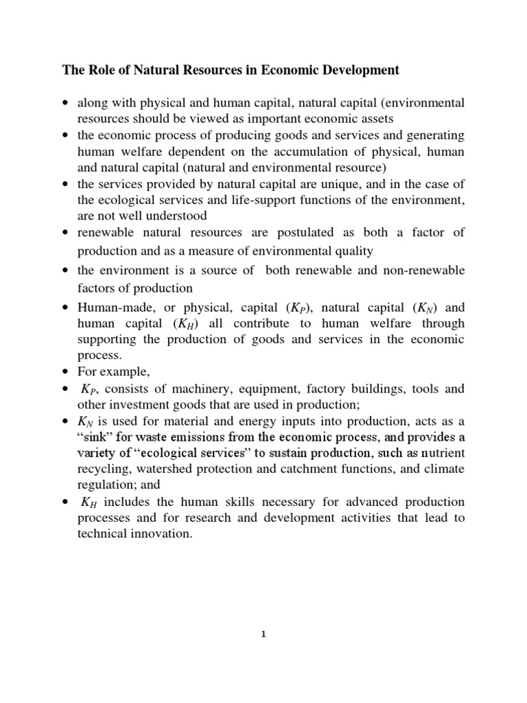 Natural Resources and Development PDF Resource Sustainability