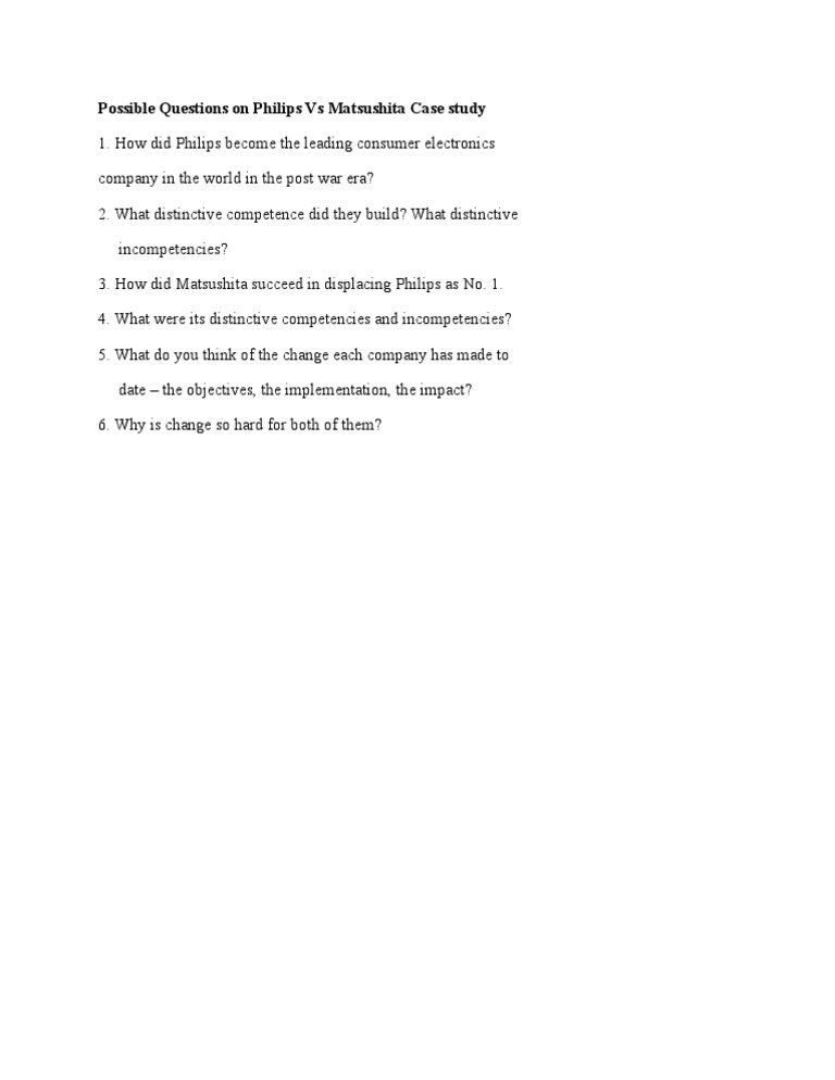 Philips versus matsushita: a new century, a new round image