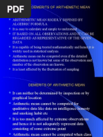 Merits and Demerits of Arithemetic Mean