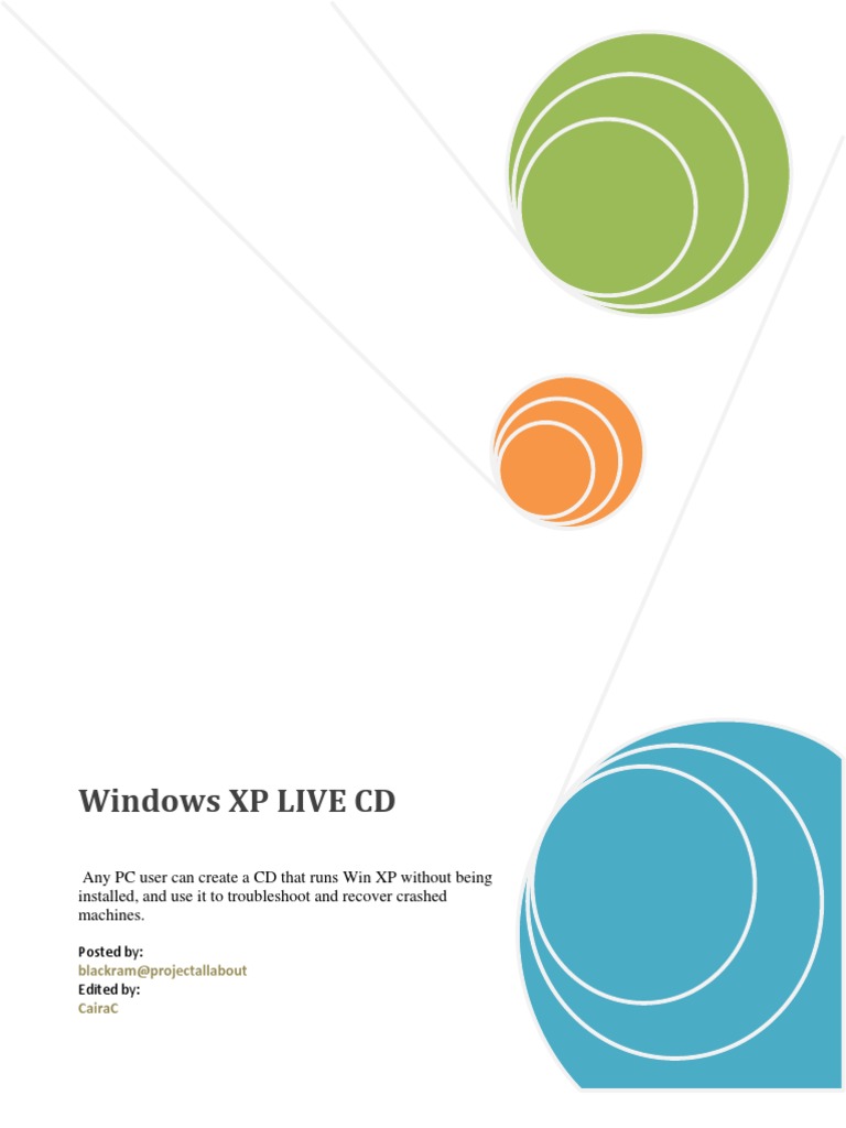 Create Your Own Windows XP Live CD | PDF | Windows Xp | Areas Of ...