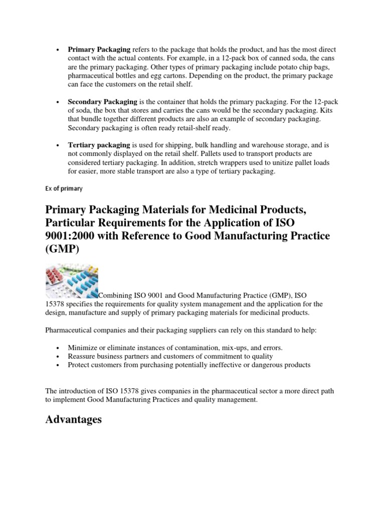 Primary Packaging Refers to the Package That Holds the Product