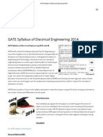 GATE Syllabus of Electrical Engineering 2014