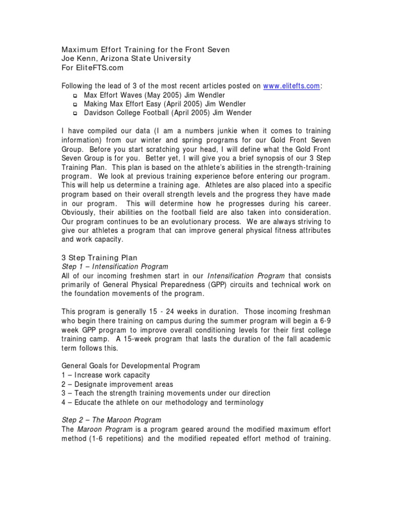 Football Strength Training Methods | PDF | Sports | Recreation