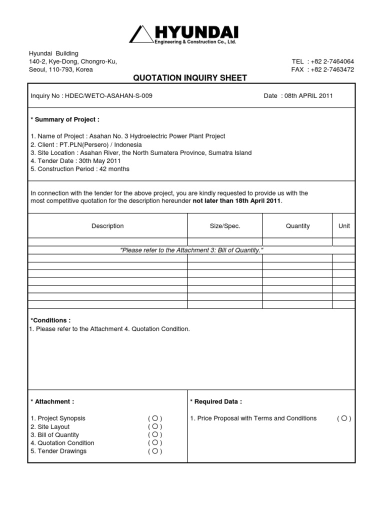 2.inquiry Sheet - General Work | PDF | Business