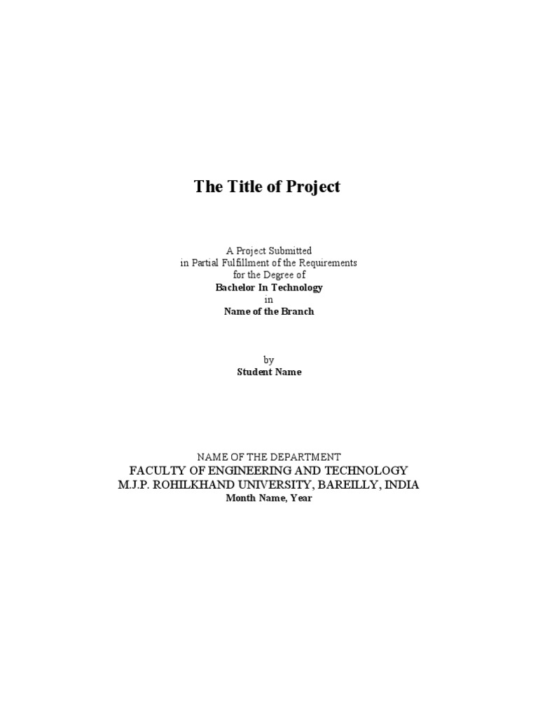 MJPRU B.Tech Project Report Template | PDF | Computing And Information ...