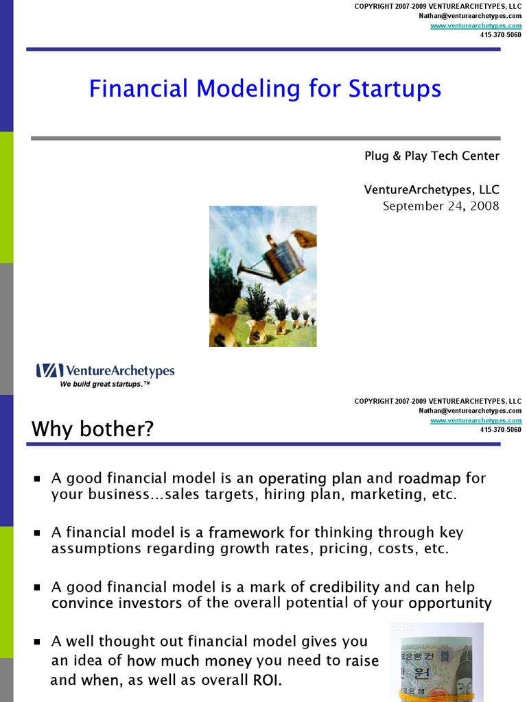 Financial Modeling Tips For Startups Plug and Play Tech Center | PDF ...