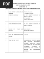 Rajiv Gandhi University of Health Sciences, Karnataka, Bangalore Annexure - Ii Proforma For Registration of Subjects For Dissertation