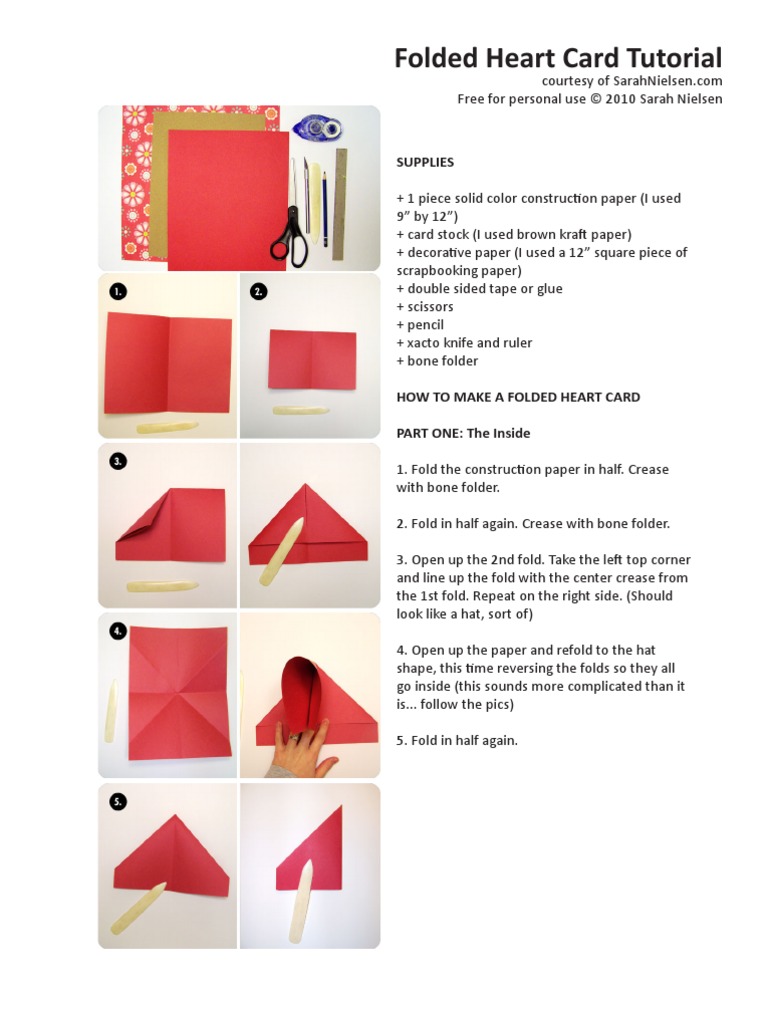DIY Folded Heart Card Tutorial | PDF | Home & Garden