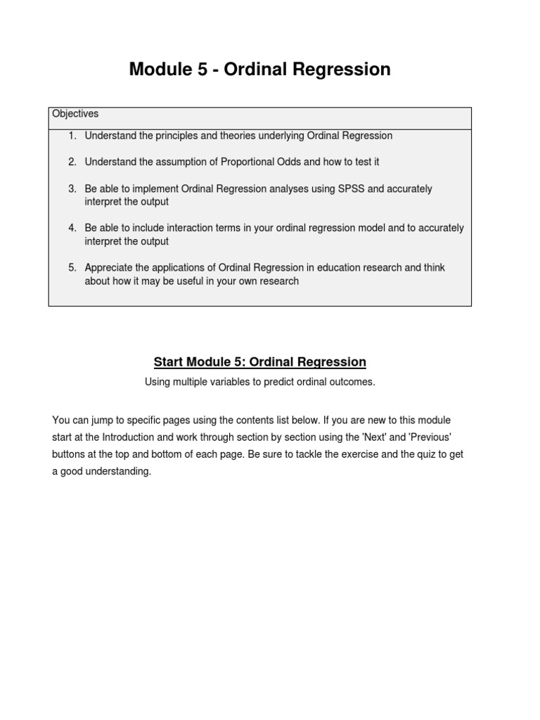 Module 5 - Ordinal Regression | PDF