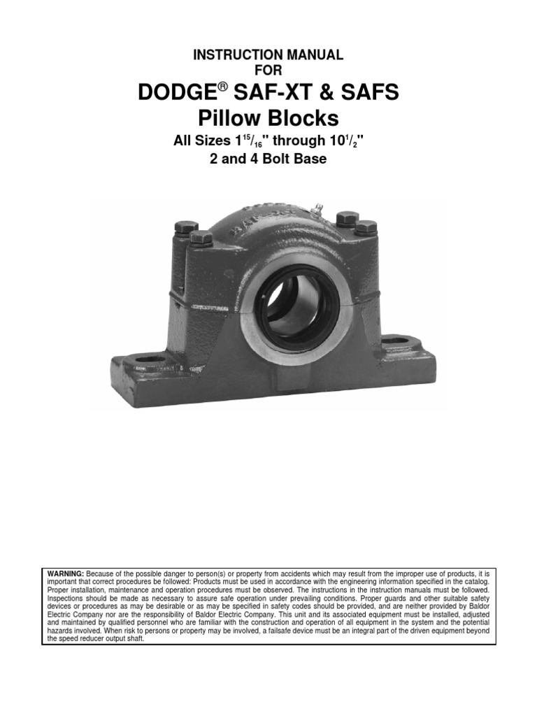 Chum Saf-Xt Manual | PDF | Bearing (Mechanical) | Mechanical