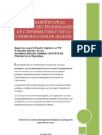Memorandum Sur Les Technologies de l'Information et de la Communication  en Algerie