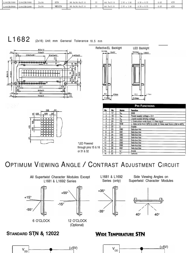 16x2 LCD Display Datasheet Overview | PDF | Teaching Methods ...