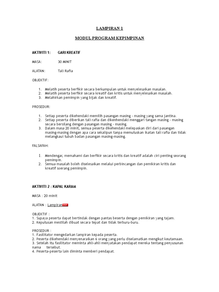 Modul Program Kepimpinan Pdf