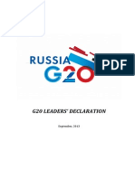 Russia G20 Leader's Declaration