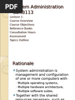 1 - System Administration Course Outline