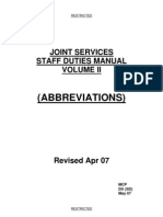 RESTRICTED JOINT SERVICES STAFF DUTIES MANUAL