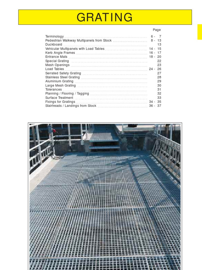 Grating Dimensions and Specifications Guide | PDF | Computers ...