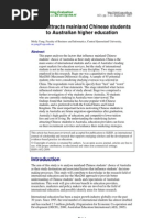 Download What attracts mainland Chinese students to Australian higher education by Molly Jasmine Yang SN16603892 doc pdf
