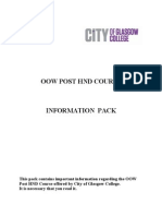 OOW Post HND Information Pack 2013-2014