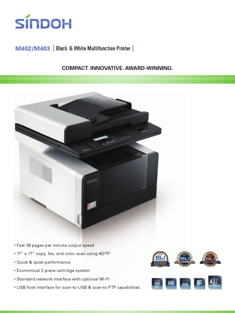 M402-403 Spec Sheet MFP | PDF | Image Scanner | Fax