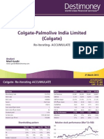 Colgate Palmolive - Re-Iterate Accumulate Mar 21 2013