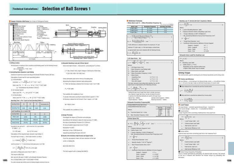 Ball Screw Selection | PDF | Buckling | Torque