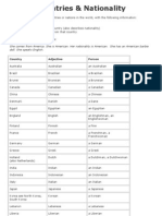 G3 Countries and Nationalities