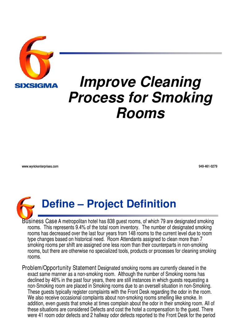 Six Sigma Project Example | PDF | Odor | Smoking