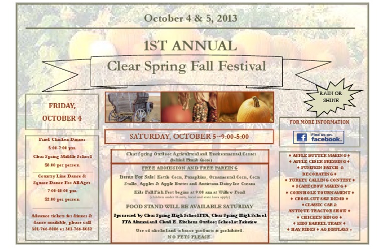 Clear Spring Fall Festival 2013 Events | PDF