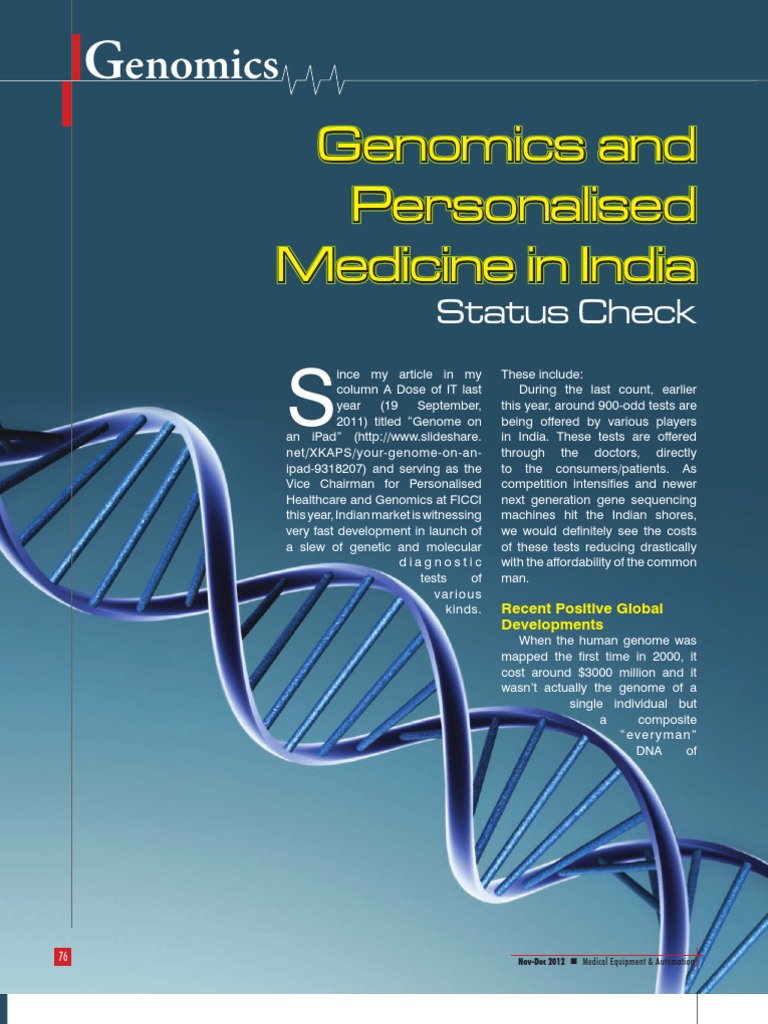 Genomics in India - Kapil Khandelwal - EquNev Capital | PDF | Genetic ...