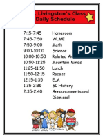 Mrs. Livingston's Class Daily Schedule