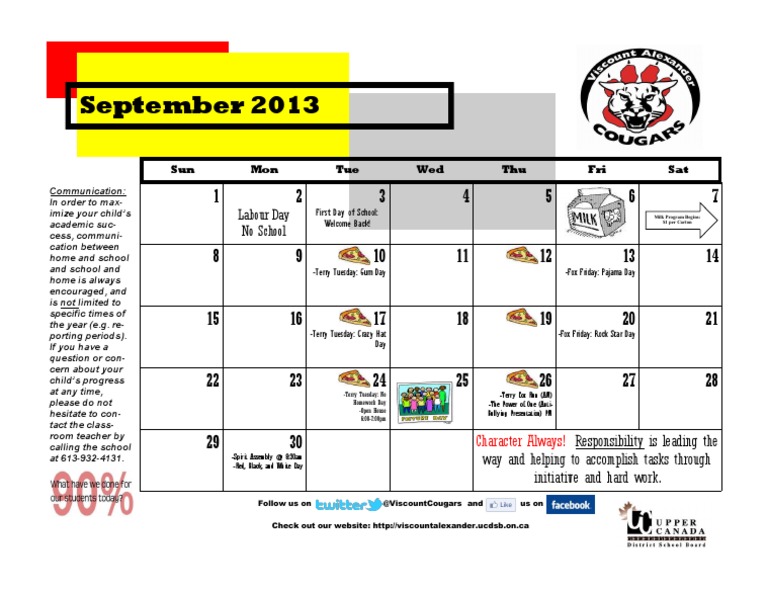 September 2013 Calendar | PDF
