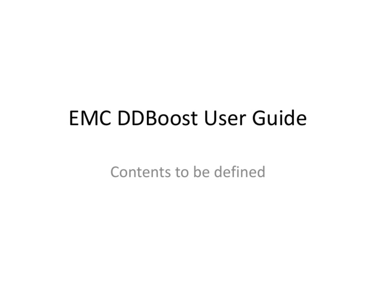 Emc DDBoost User Guide | PDF