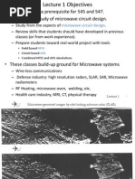 Introduction To Microwaves Lectures