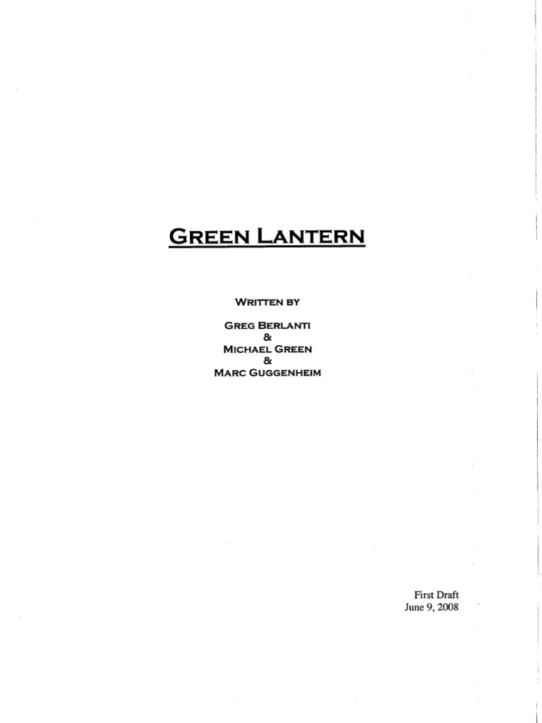 Green Lantern Movie Script | PDF