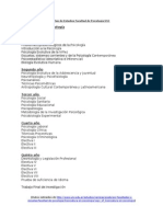 Plan de Estudios Facultad de Psicologia UNC