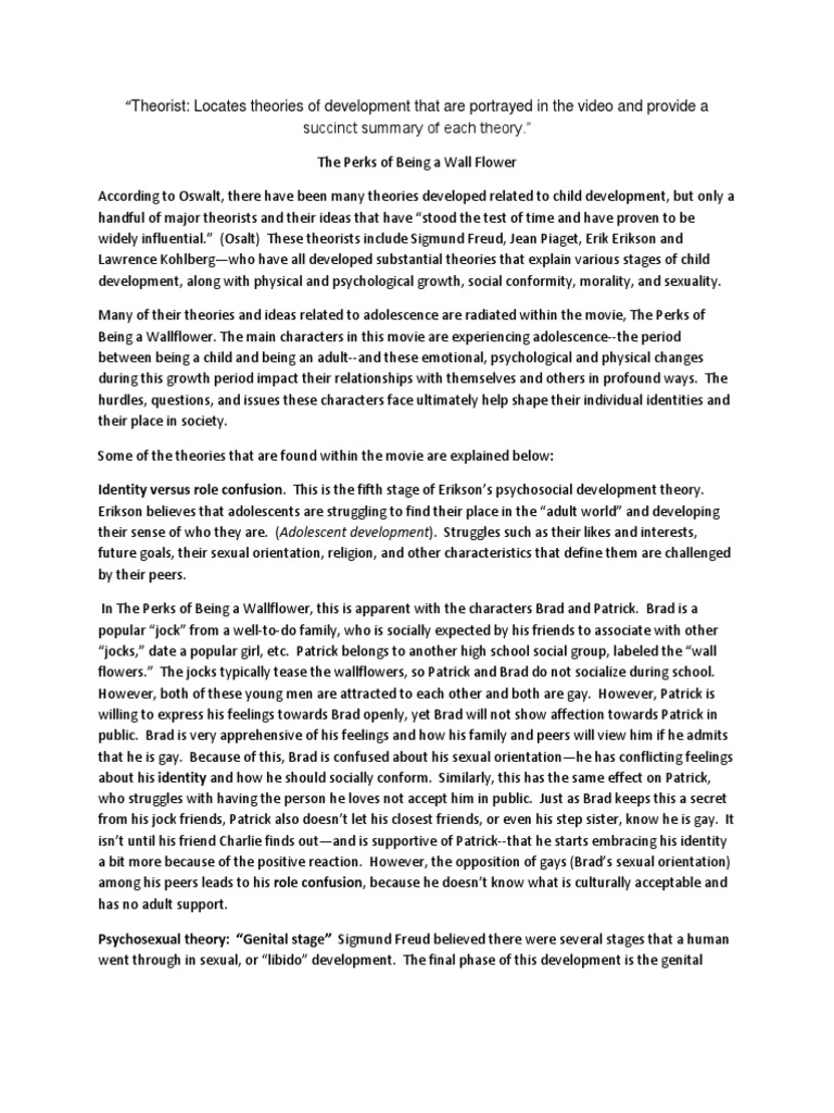 Theories in Perks of Being a Wallflower | PDF | Friendship | Adolescence