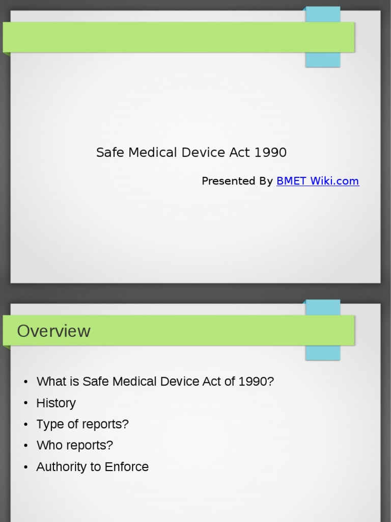 SMDA Federal Food Food And Drug Administration