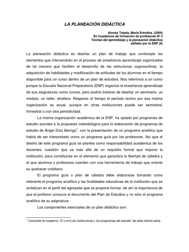 La Planeacion Didactica | PDF | Crecimiento personal y profesional | Arte
