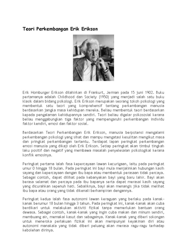 Teori Perkembangan Erik Erikson PDF