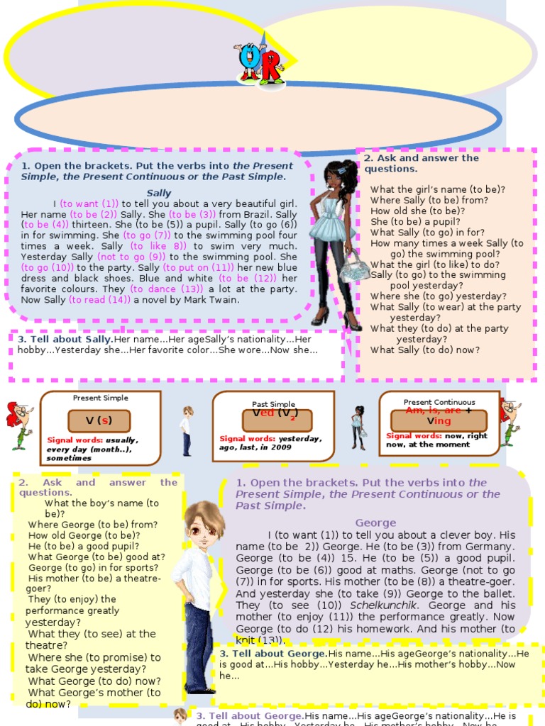 Open The Brackets. Put The Verbs Into The Present 2. Ask and Answer The ...