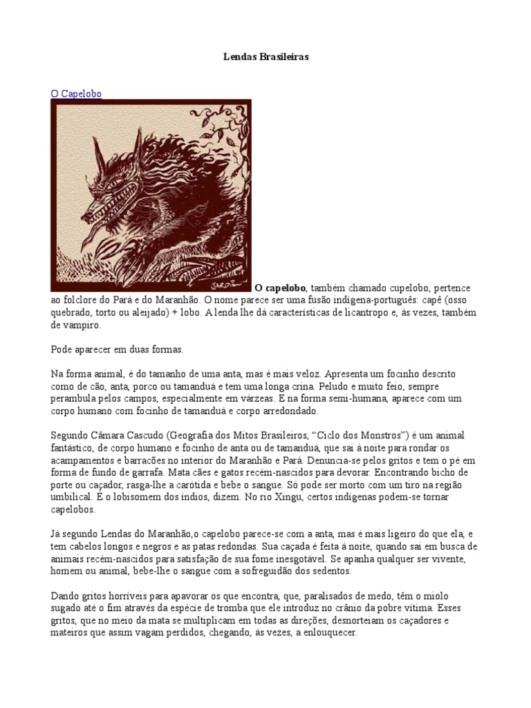 3 Lendas Folcore | PDF | Súcubo | Lobisomens, image size:768x1024