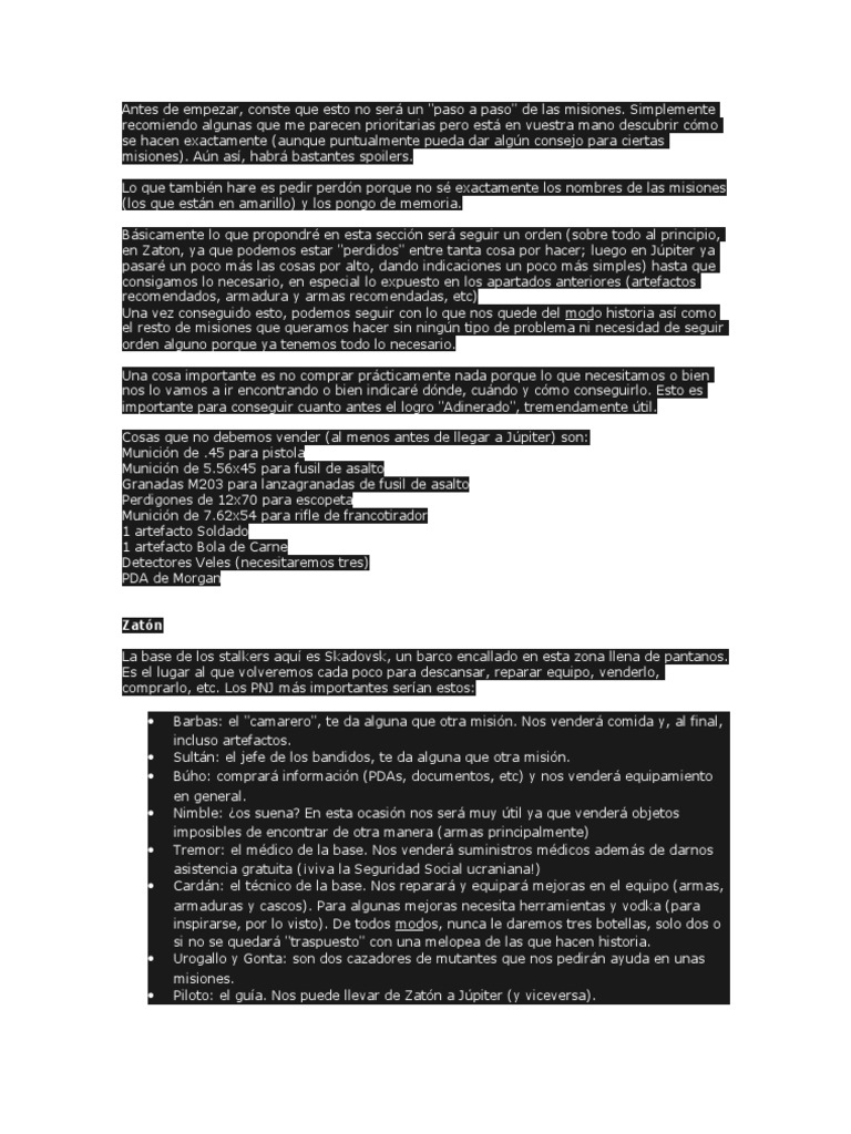 Guía STALKER | PDF | Munición | Rifle