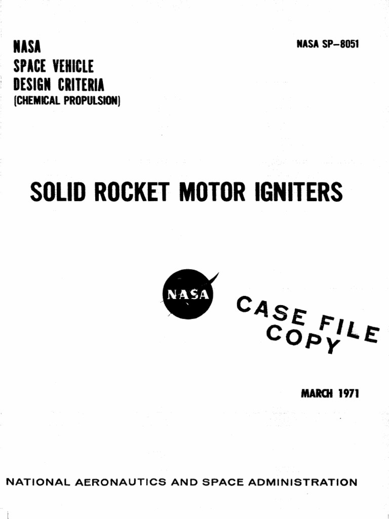 Solid Rocket Motor Igniter Criteria | PDF