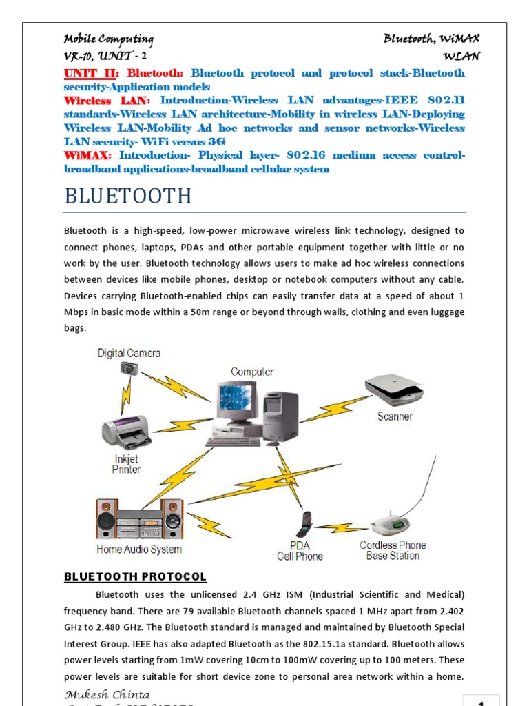 Bluetooth, IEEE 802.11, WIMAXBluetooth, IEEE 802.11, WIMAX