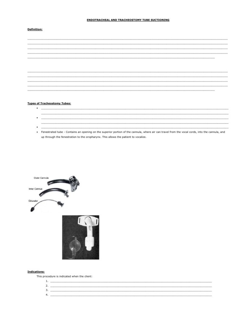 Endotracheal and Tracheostomy Tube Suctioning | PDF