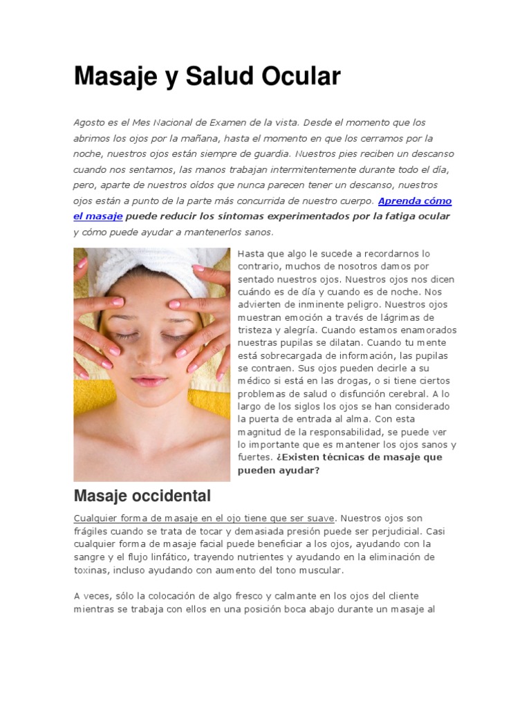 Masajes para la Salud Ocular | PDF | Masaje | Ojo